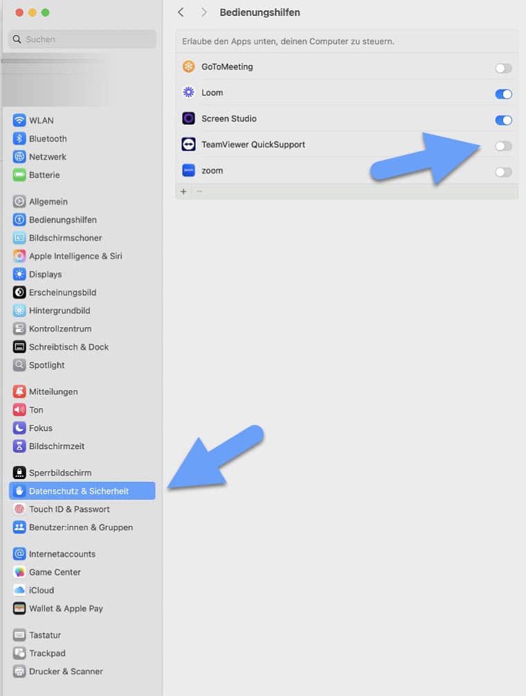 Mac-Freigabe-TeamViewer